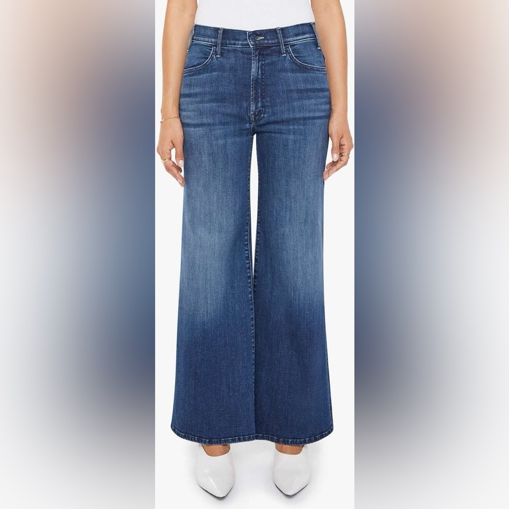 MOTHER THE HUSTLER ROLLER ANKLE HIGH-RISE WIDE-LEG JEANS Size 30
